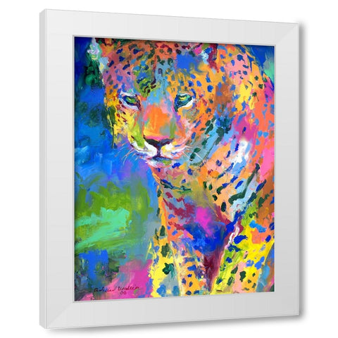 Leopard 2 White Modern Wood Framed Art Print by Wallich, Richard