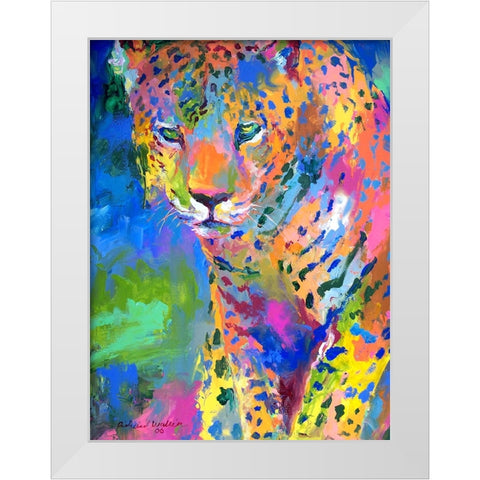 Leopard 2 White Modern Wood Framed Art Print by Wallich, Richard