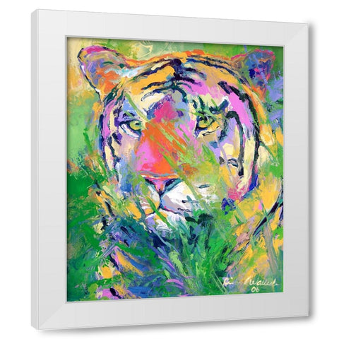 Tiger 2 White Modern Wood Framed Art Print by Wallich, Richard