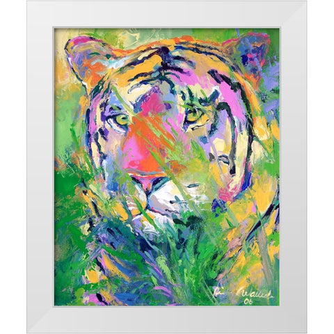 Tiger 2 White Modern Wood Framed Art Print by Wallich, Richard