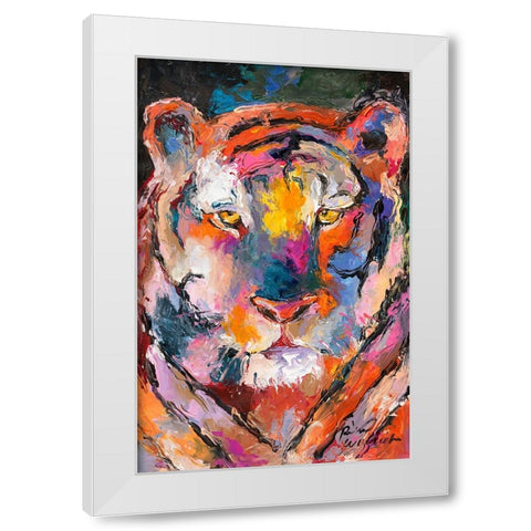 Tiger 1 White Modern Wood Framed Art Print by Wallich, Richard