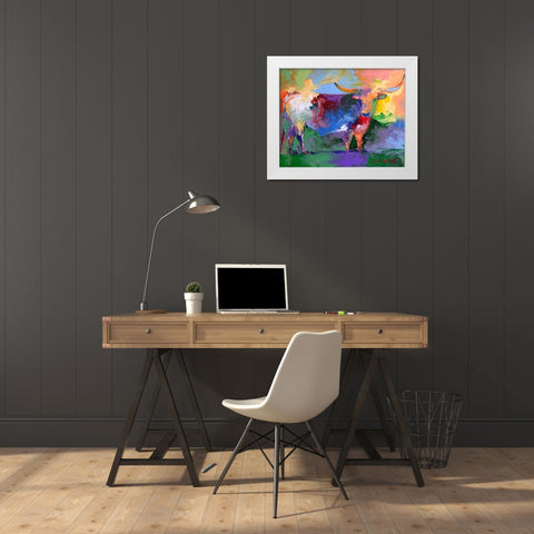 Bull White Modern Wood Framed Art Print by Wallich, Richard