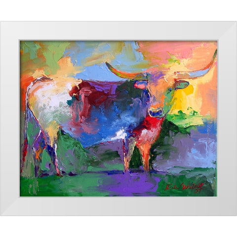 Bull White Modern Wood Framed Art Print by Wallich, Richard