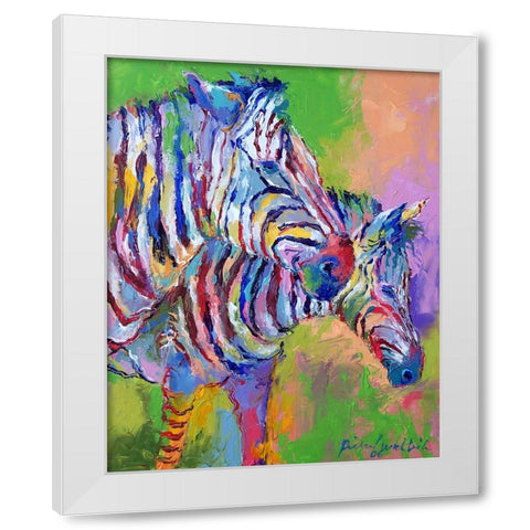 Zebra White Modern Wood Framed Art Print by Wallich, Richard