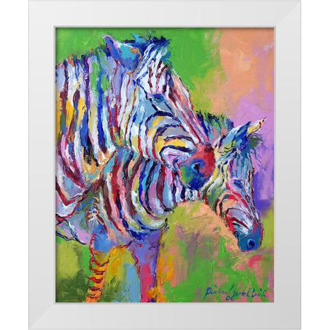 Zebra White Modern Wood Framed Art Print by Wallich, Richard