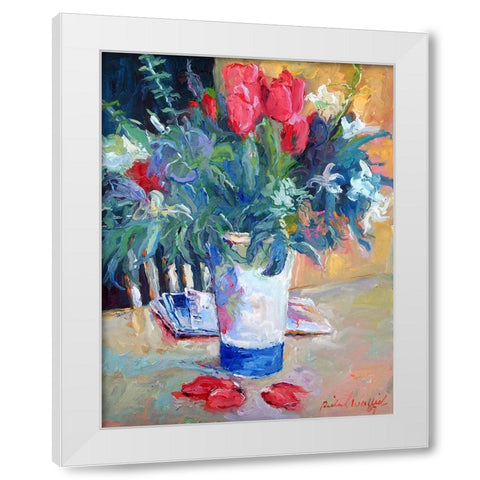 Tulip White Modern Wood Framed Art Print by Wallich, Richard