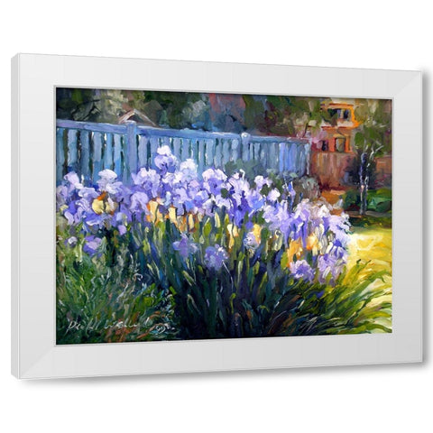 Iris White Modern Wood Framed Art Print by Wallich, Richard