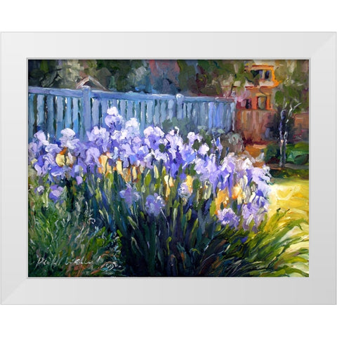 Iris White Modern Wood Framed Art Print by Wallich, Richard