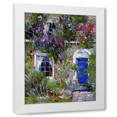 Blue White Modern Wood Framed Art Print by Wallich, Richard