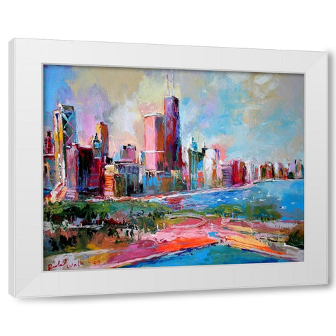 Cityscape White Modern Wood Framed Art Print by Wallich, Richard