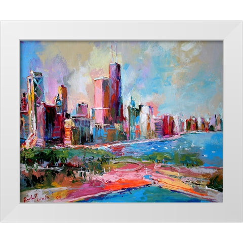 Cityscape White Modern Wood Framed Art Print by Wallich, Richard