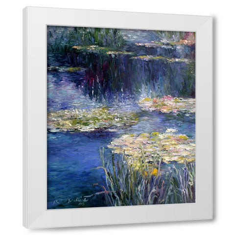 Pond and Lilly White Modern Wood Framed Art Print by Wallich, Richard