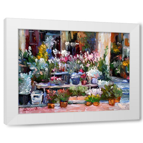 Flower Stand White Modern Wood Framed Art Print by Wallich, Richard