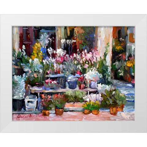Flower Stand White Modern Wood Framed Art Print by Wallich, Richard