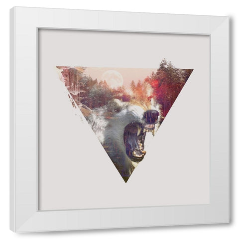 Daylight Moon White Modern Wood Framed Art Print by Farkas, Robert