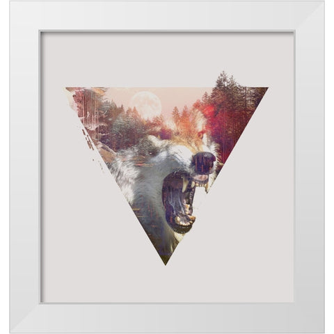 Daylight Moon White Modern Wood Framed Art Print by Farkas, Robert