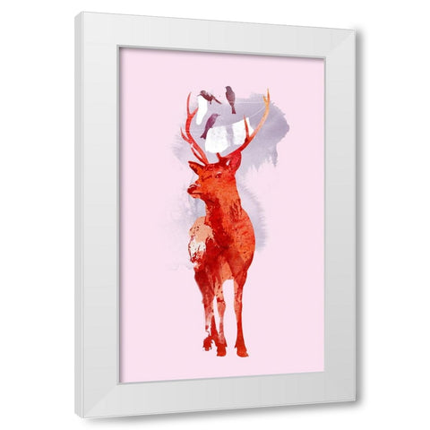 Useless Deer White Modern Wood Framed Art Print by Farkas, Robert