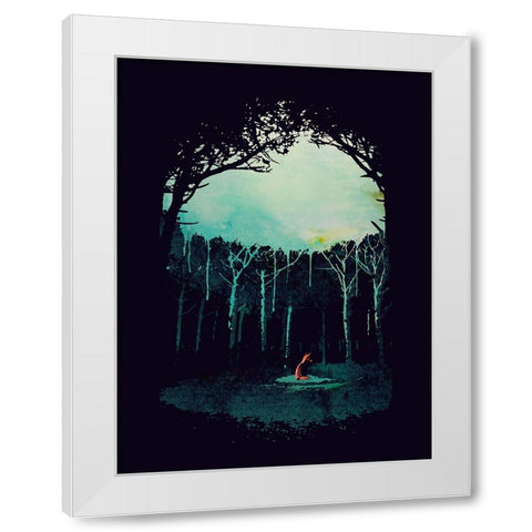 Deep In The Forest White Modern Wood Framed Art Print by Farkas, Robert