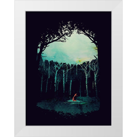 Deep In The Forest White Modern Wood Framed Art Print by Farkas, Robert