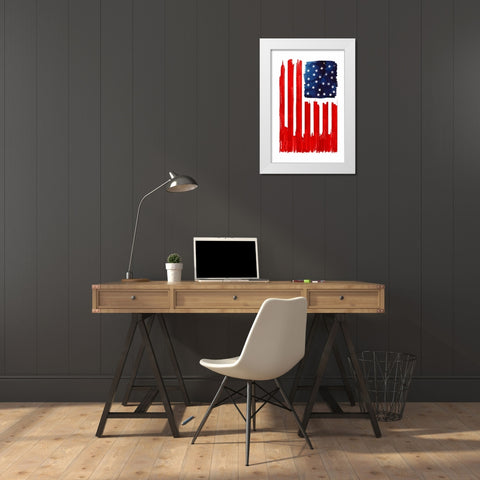 Stars And Buildings White Modern Wood Framed Art Print by Farkas, Robert