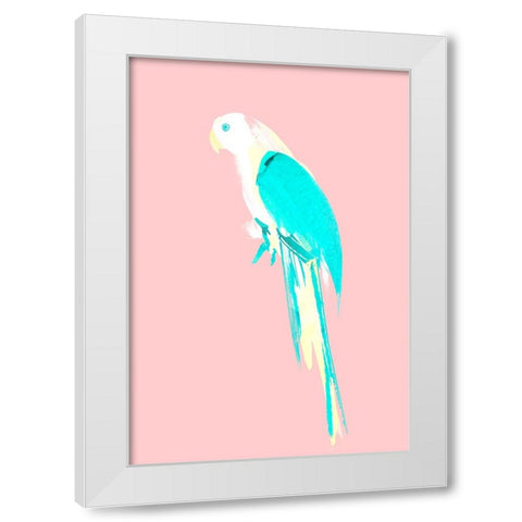 Summer Parrot White Modern Wood Framed Art Print by Farkas, Robert