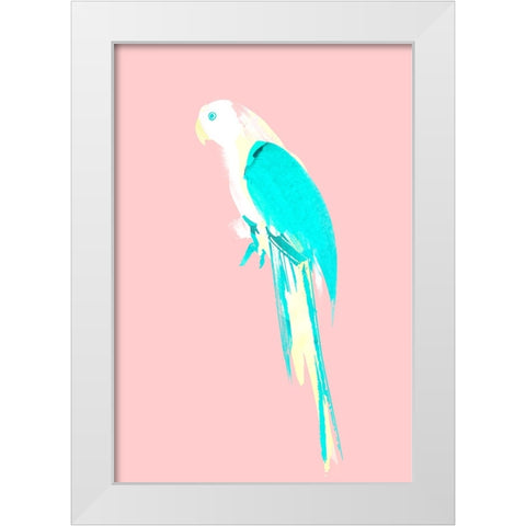 Summer Parrot White Modern Wood Framed Art Print by Farkas, Robert