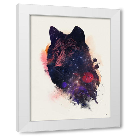 Universal Wolf White Modern Wood Framed Art Print by Farkas, Robert