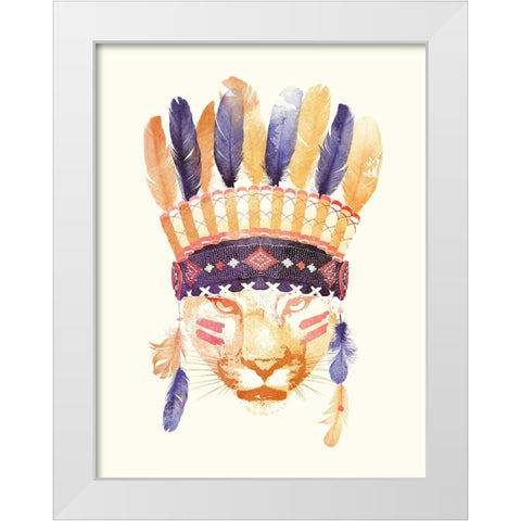 Big Chief White Modern Wood Framed Art Print by Farkas, Robert