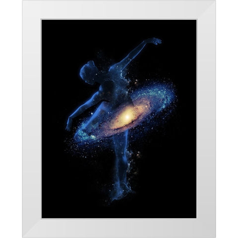 Cosmic Dance White Modern Wood Framed Art Print by Farkas, Robert