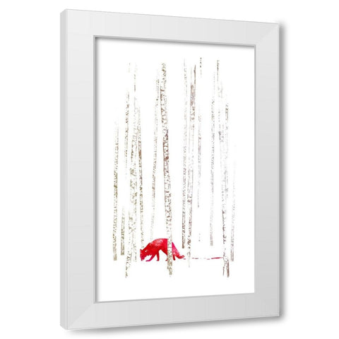 Theres Nowhere To Run White Modern Wood Framed Art Print by Farkas, Robert