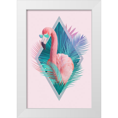 Tropical Leaves Final White Modern Wood Framed Art Print by Farkas, Robert