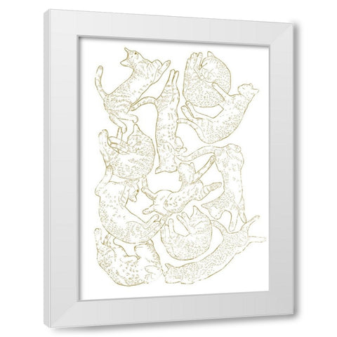 11 Sleeping Cat White Modern Wood Framed Art Print by Farkas, Robert