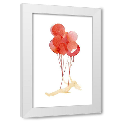 Fly Away White Modern Wood Framed Art Print by Farkas, Robert