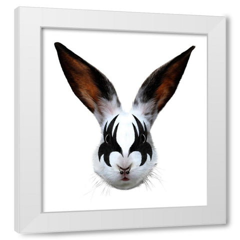 Kiss Of A Rabbit White Modern Wood Framed Art Print by Farkas, Robert