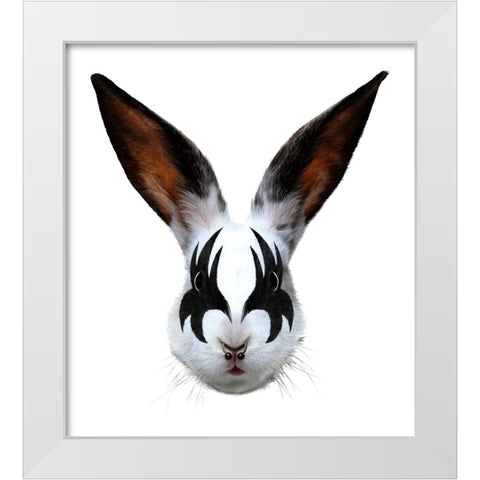 Kiss Of A Rabbit White Modern Wood Framed Art Print by Farkas, Robert