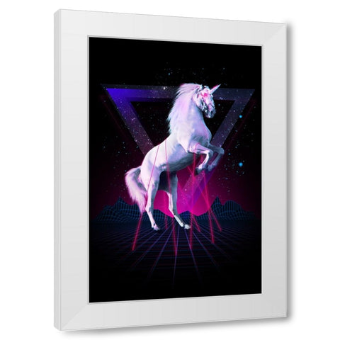 Last Laser Unicorn Tee White Modern Wood Framed Art Print by Farkas, Robert