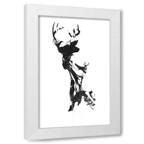 Last Time I Was A Deer White Modern Wood Framed Art Print by Farkas, Robert