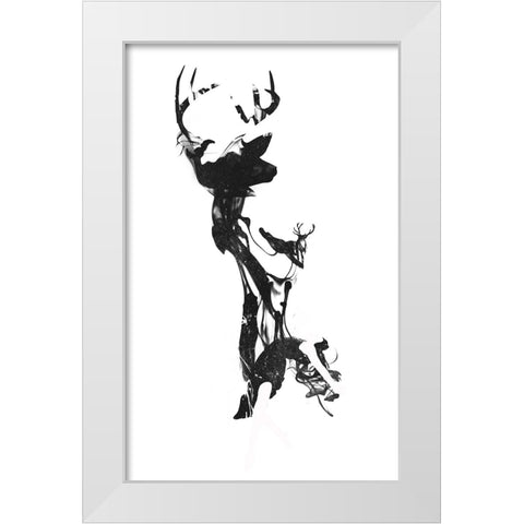 Last Time I Was A Deer White Modern Wood Framed Art Print by Farkas, Robert