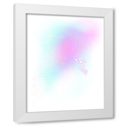 Lonely Astronaut White Modern Wood Framed Art Print by Farkas, Robert