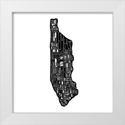 Manhattan White Modern Wood Framed Art Print by Farkas, Robert