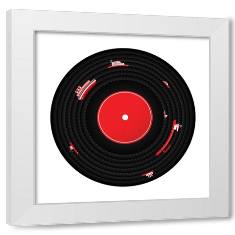 Ocean Blues White Modern Wood Framed Art Print by Farkas, Robert