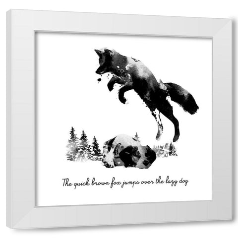 Quick Brown Fox White Modern Wood Framed Art Print by Farkas, Robert