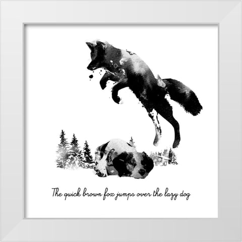 Quick Brown Fox White Modern Wood Framed Art Print by Farkas, Robert