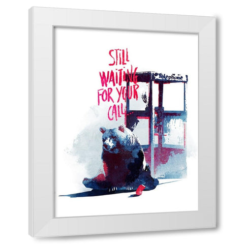 Still Waiting For Your Call White Modern Wood Framed Art Print by Farkas, Robert