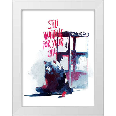 Still Waiting For Your Call White Modern Wood Framed Art Print by Farkas, Robert
