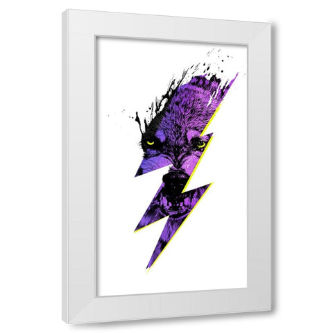 Thunderwolf Alpha White Modern Wood Framed Art Print by Farkas, Robert