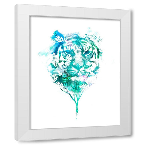 Tiger Tree White Modern Wood Framed Art Print by Farkas, Robert