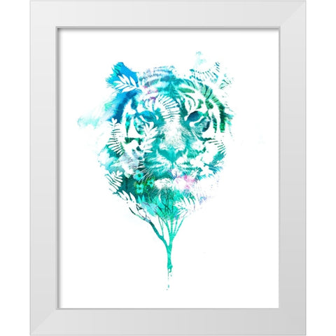 Tiger Tree White Modern Wood Framed Art Print by Farkas, Robert