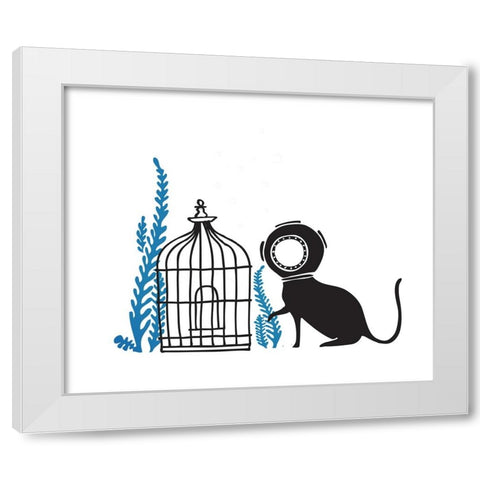 We Can Be Friends White Modern Wood Framed Art Print by Farkas, Robert