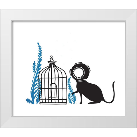 We Can Be Friends White Modern Wood Framed Art Print by Farkas, Robert